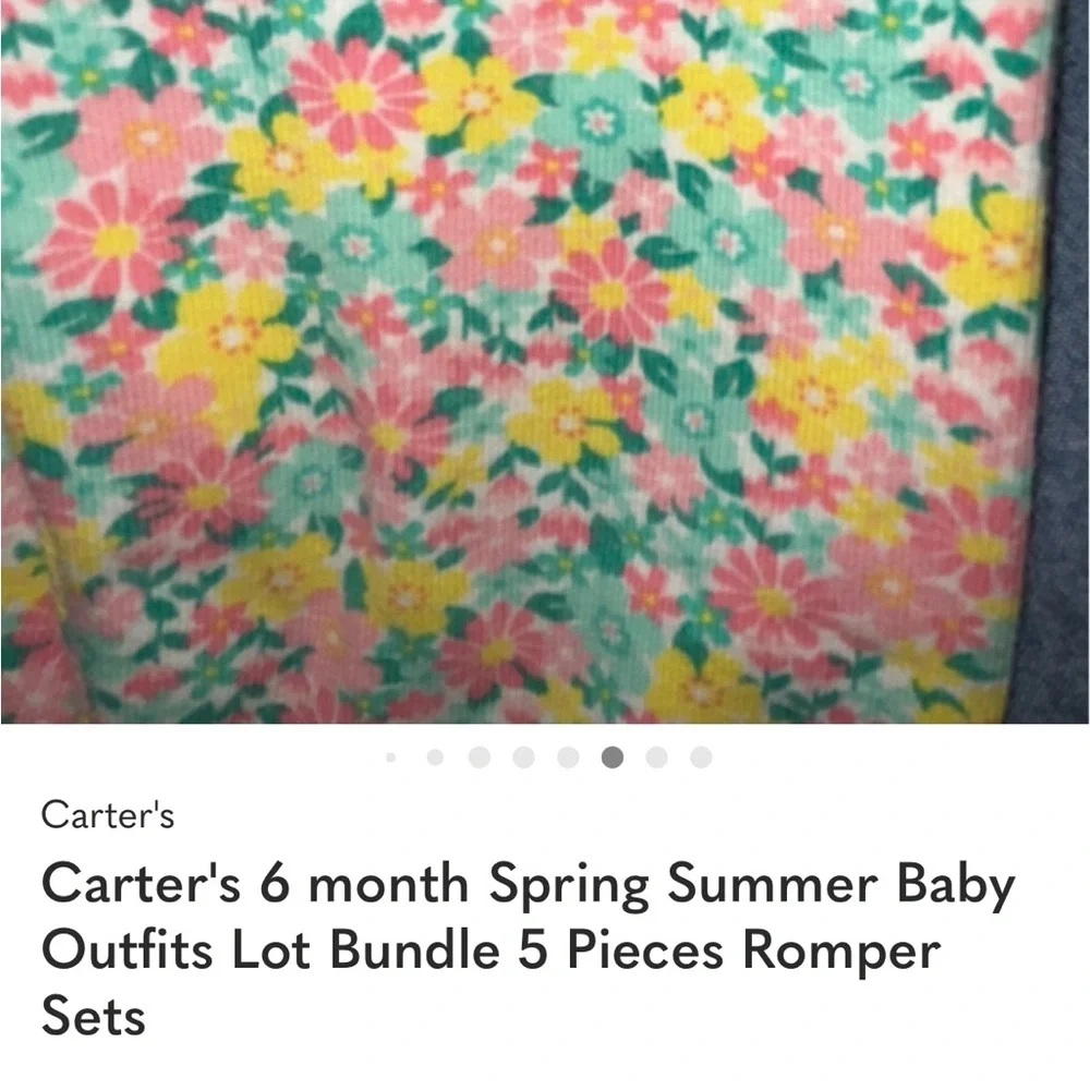 Carter's Pink Floral Romper Set